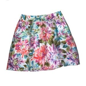 LOFT size 10 Multicolor Floral Skirt with pockets